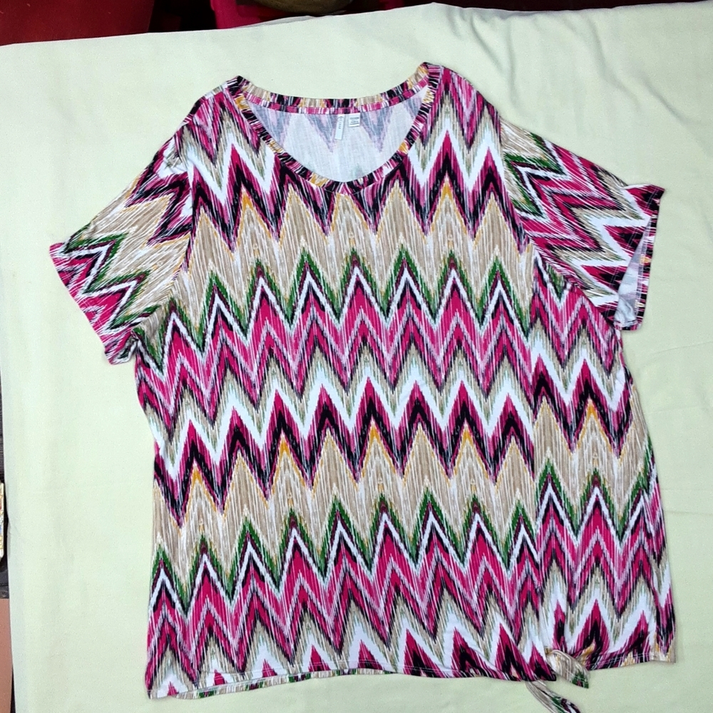 Cato Multi Colored Chevron Print Tunic Woman's 22/24